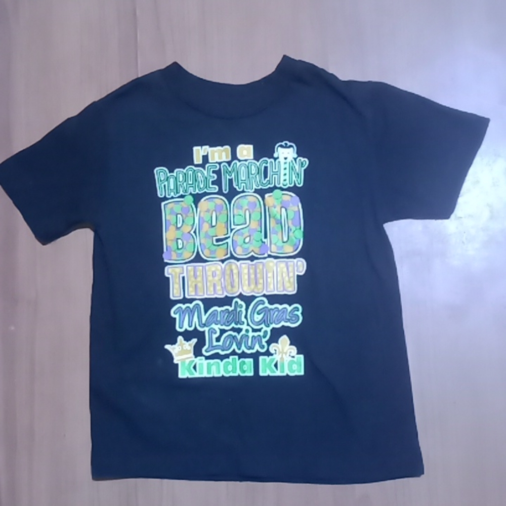 NWT "Mardi Gras" black short sleeve t-shirt
